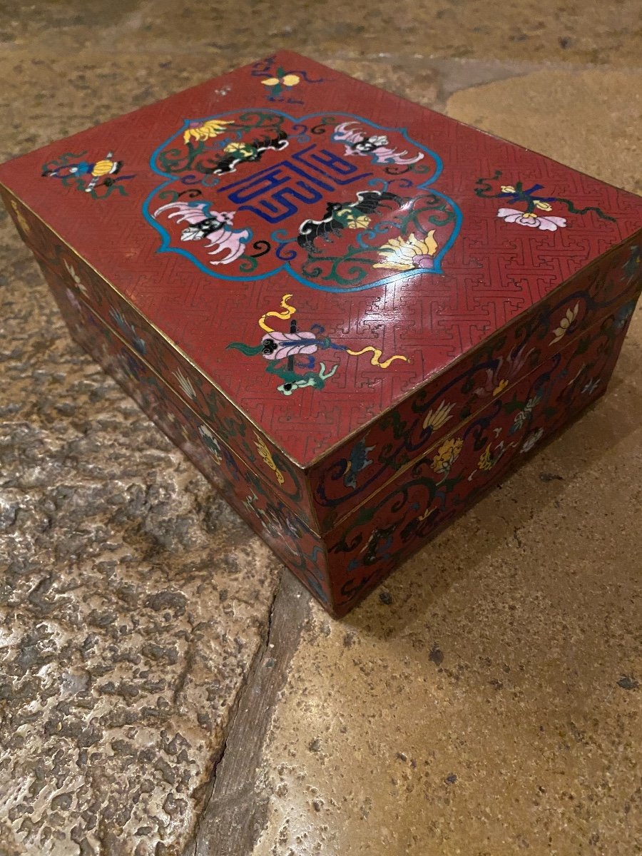 Coffret En émaux Cloisonnés Chine Début Du XX Eme Siècle -photo-6