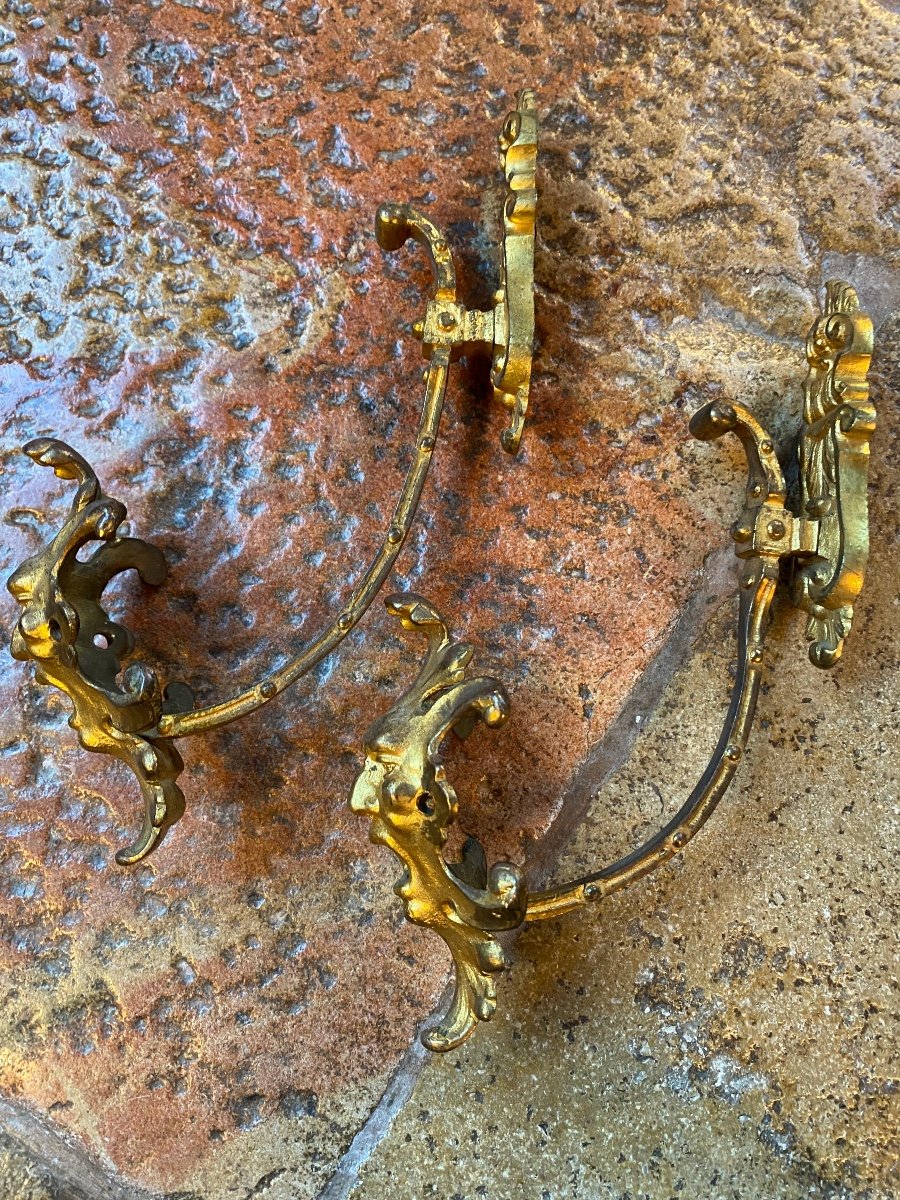 Paire D’embrasses En Bronze Doré à Décor De Têtes De Grotesques époque Napoléon III -photo-2