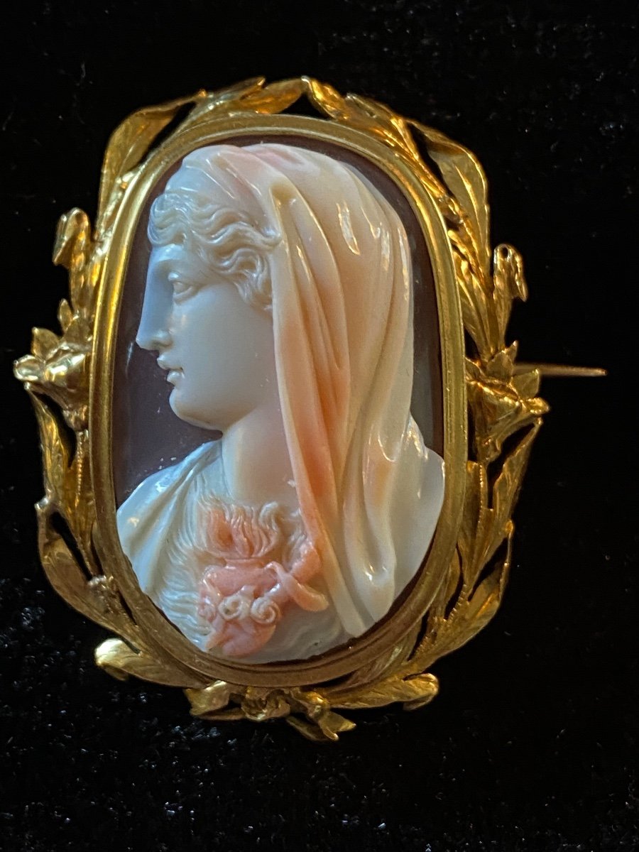 Cameo Brooch Of The Immaculate Heart Of Mary, 2nd Half Of The XIX Eme Century-photo-1