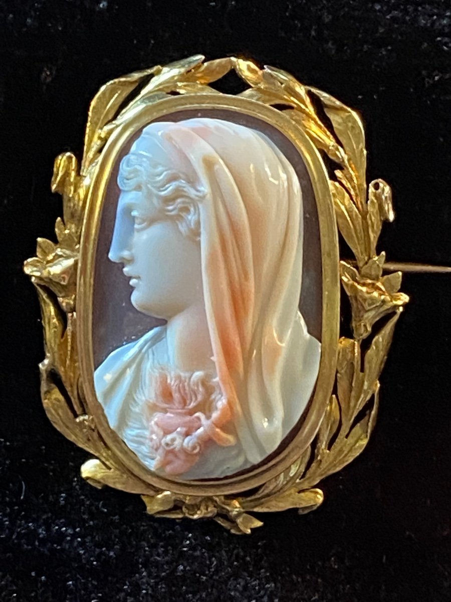 Cameo Brooch Of The Immaculate Heart Of Mary, 2nd Half Of The XIX Eme Century-photo-5