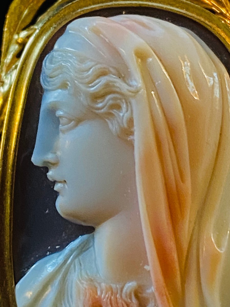 Cameo Brooch Of The Immaculate Heart Of Mary, 2nd Half Of The XIX Eme Century-photo-6