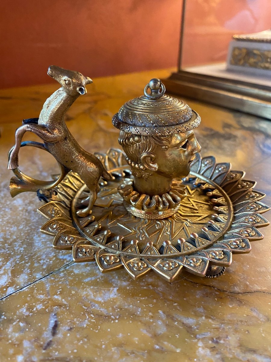 Rare Bougeoir à Main En Bronze Doré D’époque Restauration -photo-6