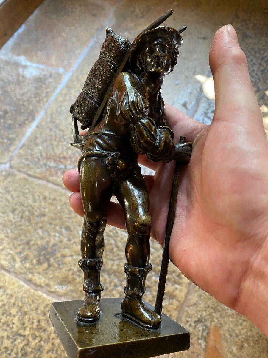 Pair Of Portefaix In Bronze Renaissance Style, XIX Eme Century-photo-8