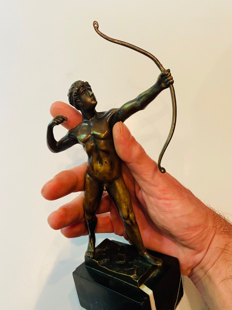L’archer, Bronze 1900 Par Ludwig Graefner-photo-6
