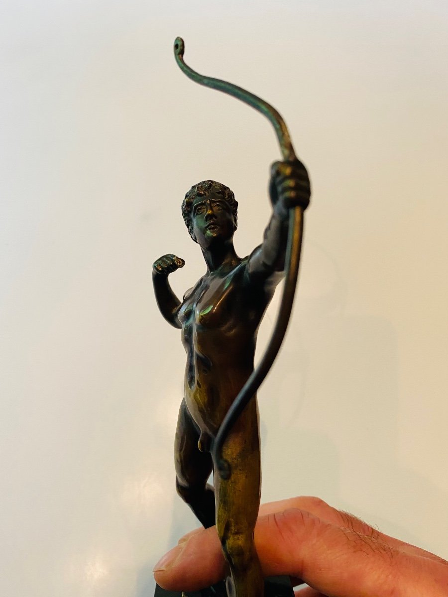 L’archer, Bronze 1900 Par Ludwig Graefner-photo-7