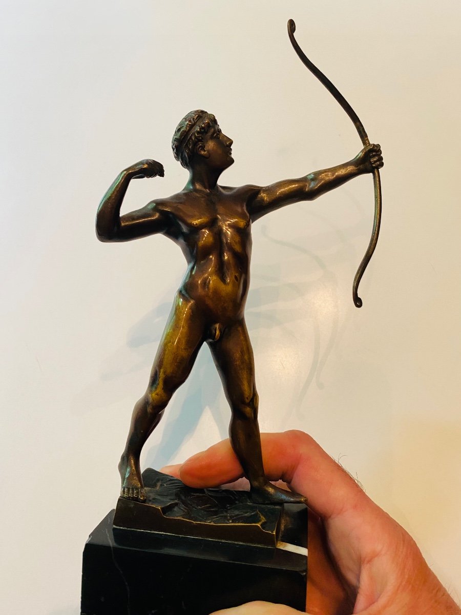 L’archer, Bronze 1900 Par Ludwig Graefner-photo-8