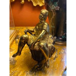 Rare Bronze érotique Du XIX Eme Siècle : La Jolie Blanchisseuse 