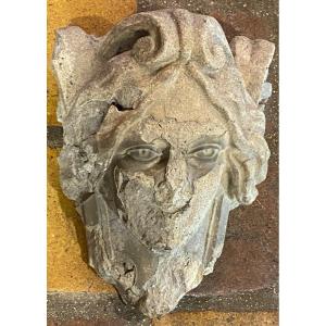 Beautiful Architectural Vestige, Mascaron From The Top Of The XIX Eme Century Window