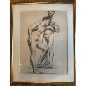 Large Preparatory Sketch, Academy Of Two Men