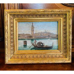 Large Micromosaic Representing Venice, The Doge's Palace, XIX Th Century 