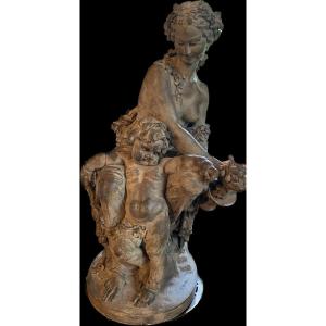 Original Terracotta Signed Fr.deckers, Bacchanale.