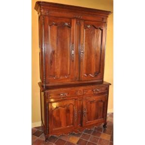 Louis XV Burgundy Double Body Buffet In Walnut