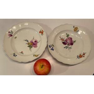 Pair Of Meissen Plates From The 18th Century