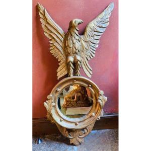 Miroir à l’aigle En Bois Doré De Style Empire Fin Du XIX Eme Siècle
