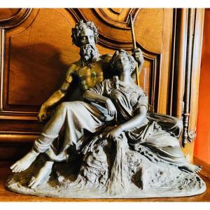 Les éléments, allégorie de la terre et de l’eau,Allégorie, Modelo En Plomb En Bronz