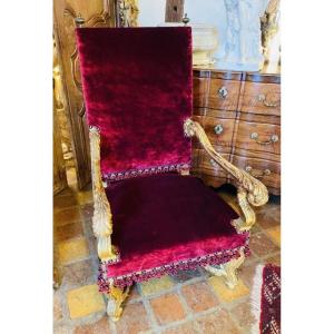 19th Century Regency Style Giltwood Armchair 
