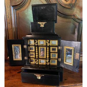 Cabinet Italien Miniature Aux Miroirs, Diminutif Du XIX Eme Siècle