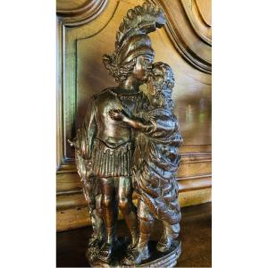 Le baiser des amants, bas relief sculpté du XVIII eme siècle 