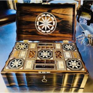 Grand Coffret  Anglo Indien Du XIX Eme Siècle