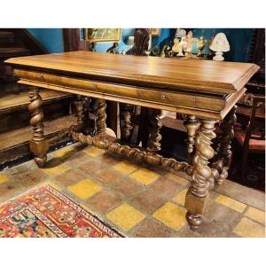 Large Louis XIII Style Desk From The Late 19th Century