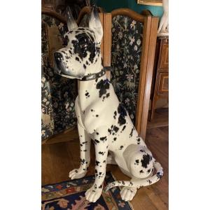 Large Harlequin Mastiff In Ceramic From The 1960s