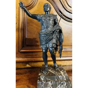 Julius Caesar – Patinated Bronze Sculpture, Second Half Of The 19th Century
