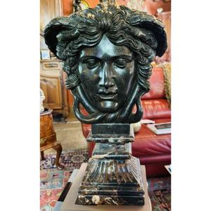 Large Medusahead - Gorgon In The Style Of The Rondanini Jellyfish Decorative Sculpture - France