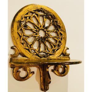 Wall-mounted Shelf In Gilded Wood Eastern Kavukluk - Turban Door First Half Of The 20th Century