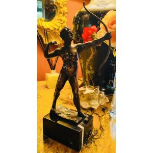 The Archer, Bronze 1900 By Ludwig Graefner