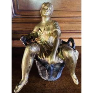 Curiosa, Erotic Bronze Of A Washerwoman, 19th Century