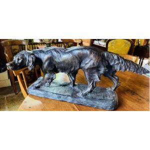 GRAND CHIEN DE CHASSE EN TERRE CUITE PAR THOMAS CARTIER