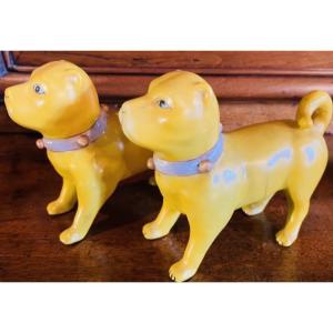 PAIRE DE CArlins en porcelaine DU XIX EME SIÈCLE, COMPAGNIE DES INDES