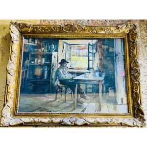 INTÉRIEUR PAYSAN PAR EUGÈNE VILLON (1879-1951)