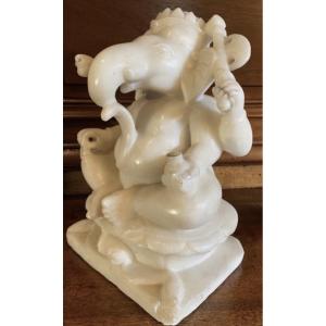 Alabaster Ganesh, Hindu God Of Prosperity - India, Early 20th* Century