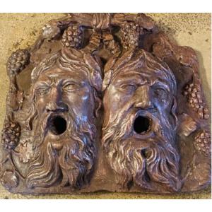 BACCHUS, DÉVERSOIR DE FONTAINE, MODELO,DE BACCHUS, GRAND PLÂTRE PATINÉ FIN DU XIX EME SIÈCLE