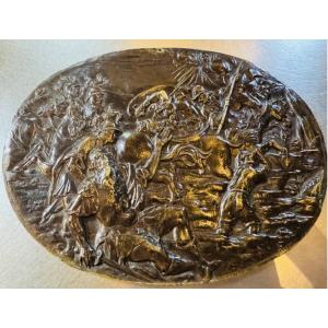The Conversion Of Saint Paul, A Large 17th-century Bronze Plaque In High Relief