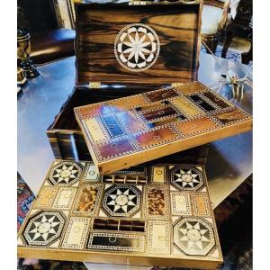 GRAND COFFRET ANGLO INDIEN DU XIX EME SIÈCLE