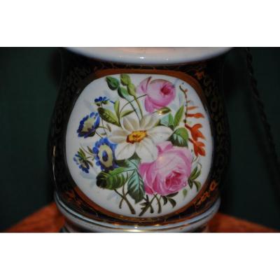Beautiful Nineteenth Century Lamp With Floral Decor