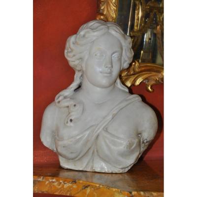 Buste De Femme En Marbre d'époque Louis XIV, Formant Terme Ou Cariatide