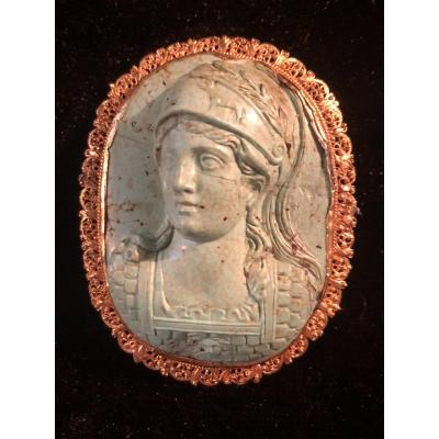 Athena, Grand Cameo In Turquoise Nineteenth Century