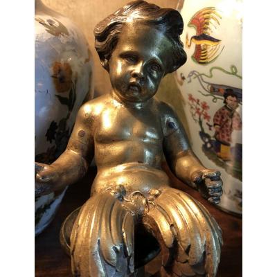 Child Triton In Bronze From The Eighteenth Century