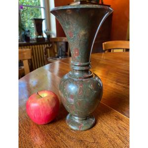 Baluster Vase In Green And Red Breccia, Souvenir From The Grand Tour