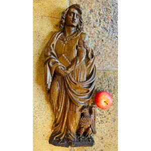 Saint John The Evangelist, Oak, 18 Th Century 