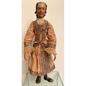 Rare And Large Wooden Doll From The XVIII Eme Century Articulated