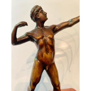 L’archer, Bronze 1900 Par Ludwig Graefner