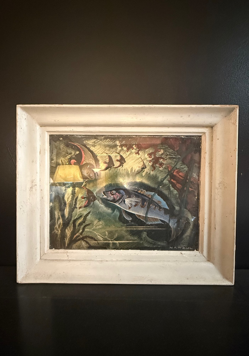 Fish Composition Engraved On Copper By Narzul