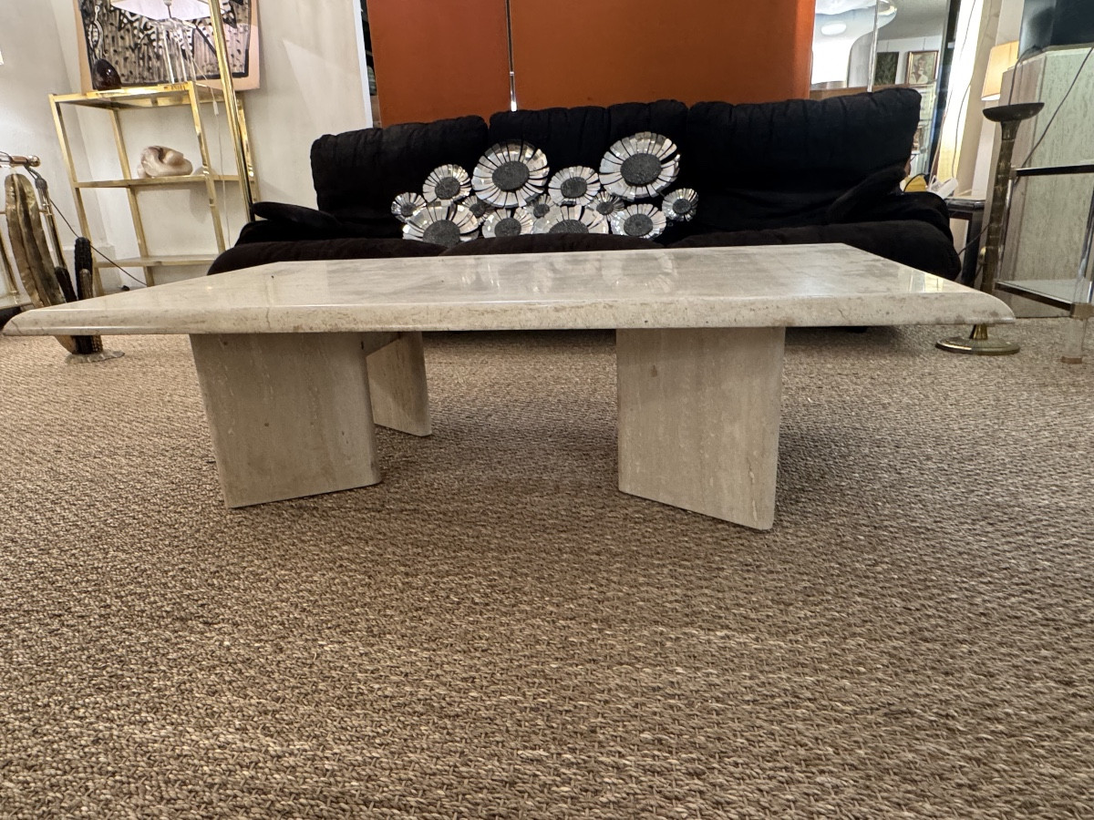 Table Basse Travertin Des Années 70