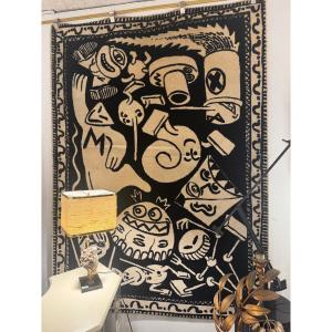 Tapis Hervé Di Rosa 1989 Circa 