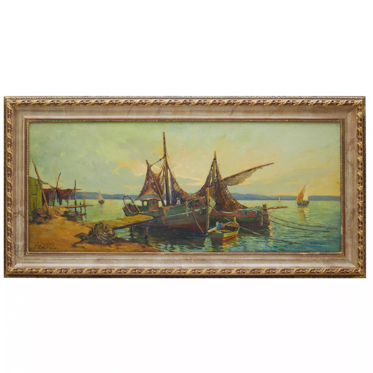 Georgy Alexandrovitch Lapchine (1885–1950) Fishing Boats In France, 1930s