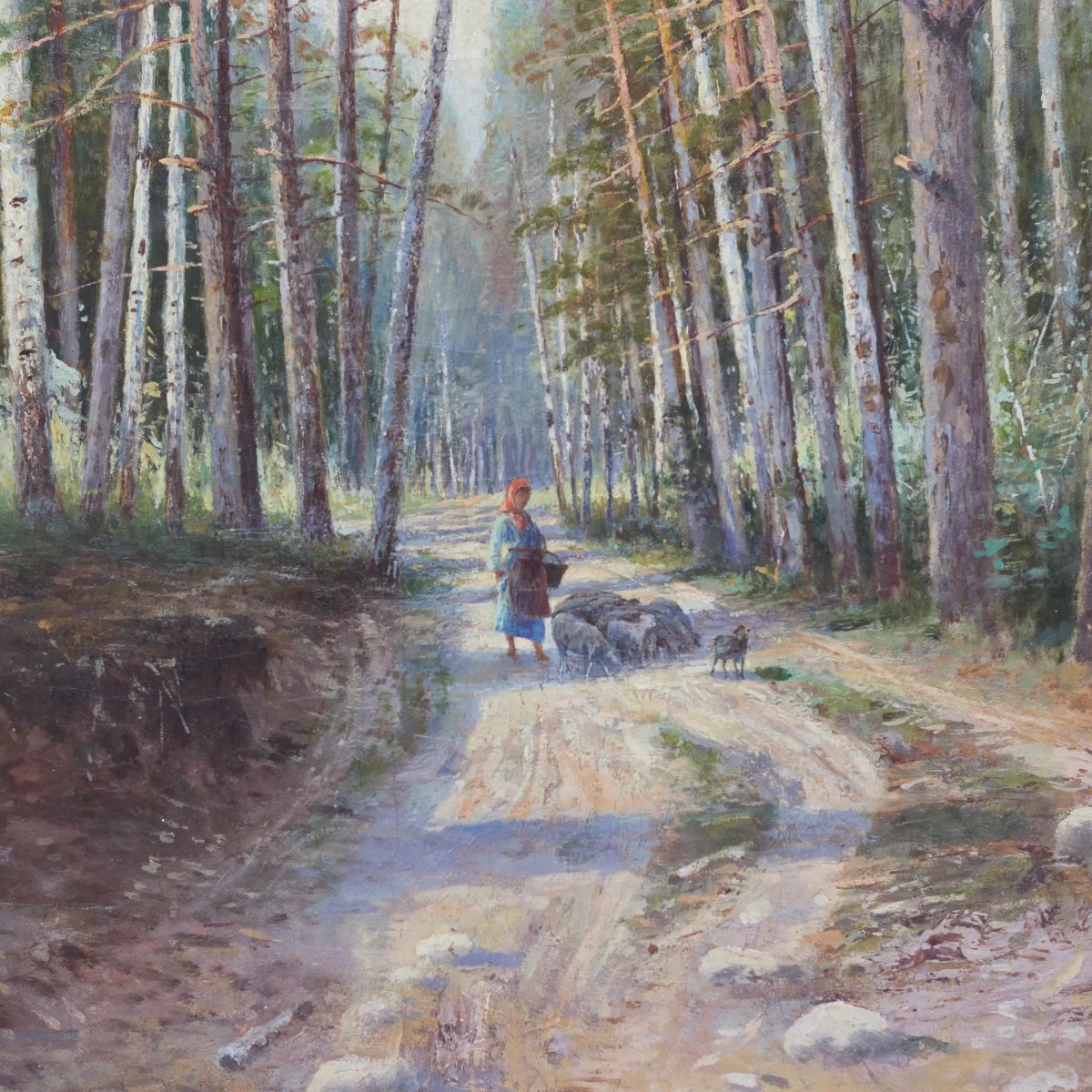 Alexandra Egorovna Makovskaya (1837–1915) Forest Road, Russia, 1889-photo-5